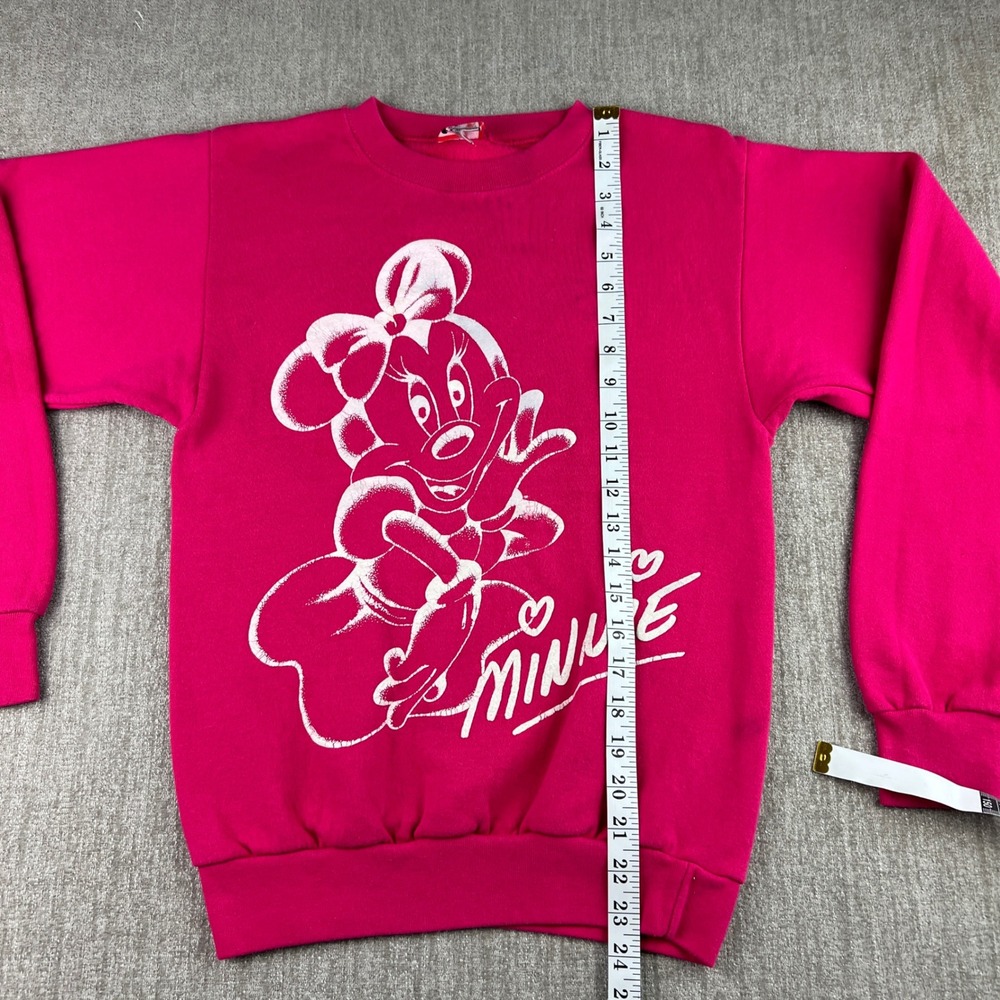 Vintage Disney Designs Sweatshirt Women Small Pink Minnie Mouse Graphic USA Made - Picture 5 of 8